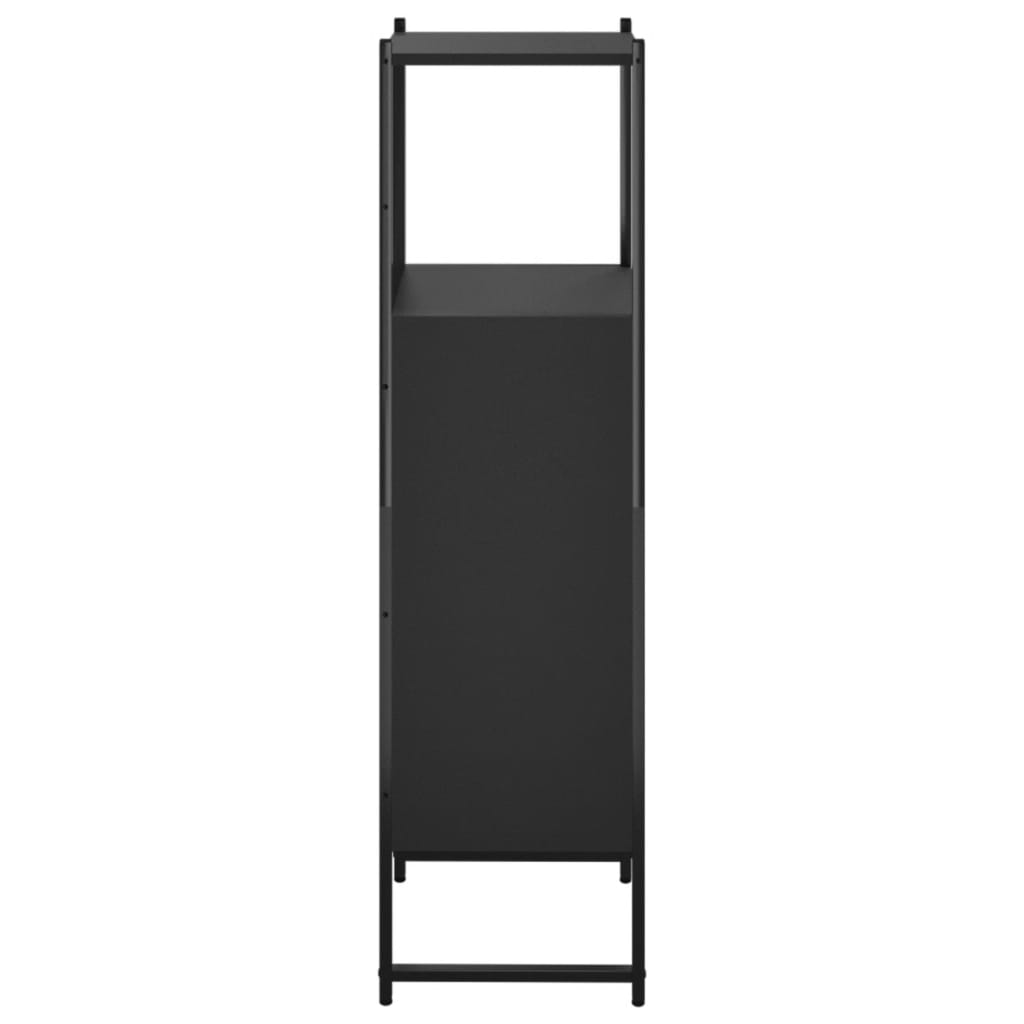 vidaXL Bathroom Cabinet Black 13"x13"x47.4" Engineered Wood-6