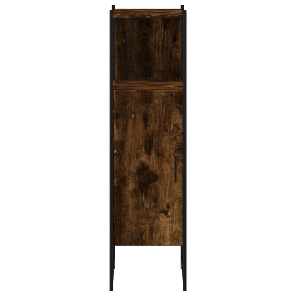 vidaXL Bathroom Cabinet Black 13"x13"x47.4" Engineered Wood-12