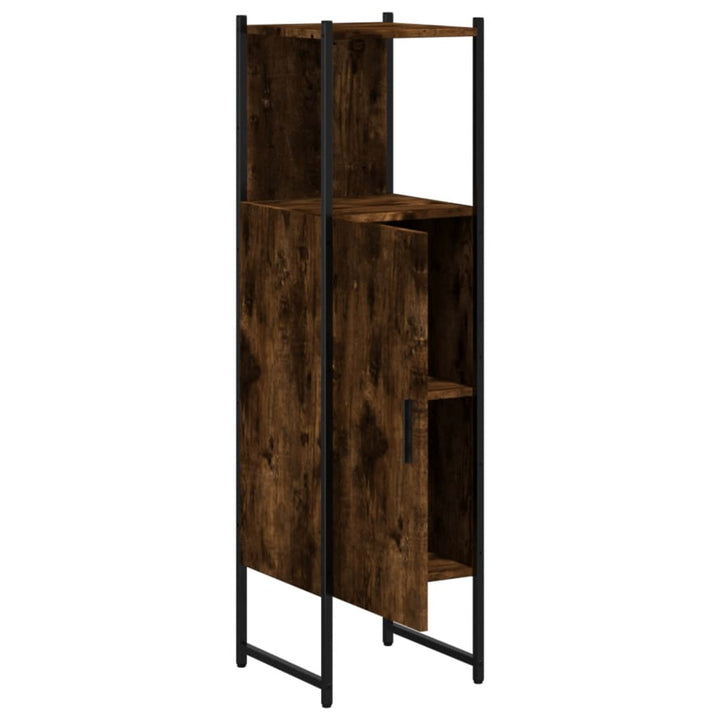 vidaXL Bathroom Cabinet Black 13"x13"x47.4" Engineered Wood-13