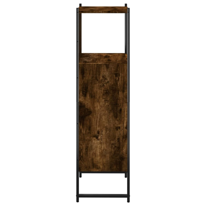 vidaXL Bathroom Cabinet Black 13"x13"x47.4" Engineered Wood-14
