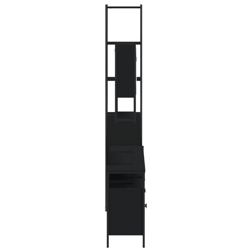 vidaXL 4 Piece Bathroom Furniture Set Black Engineered Wood-6