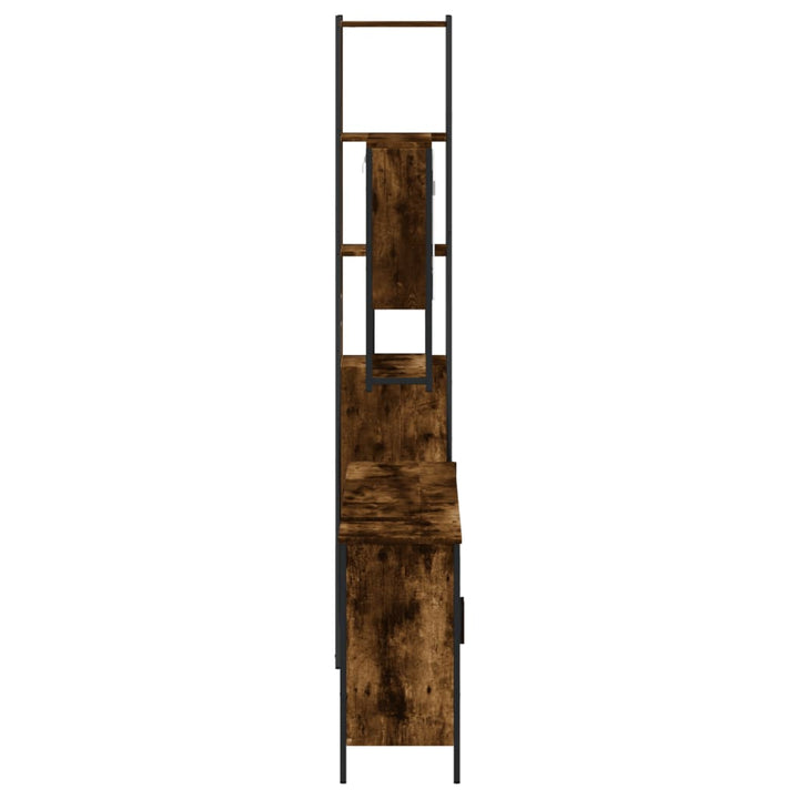 vidaXL 4 Piece Bathroom Furniture Set Smoked Oak Engineered Wood-6
