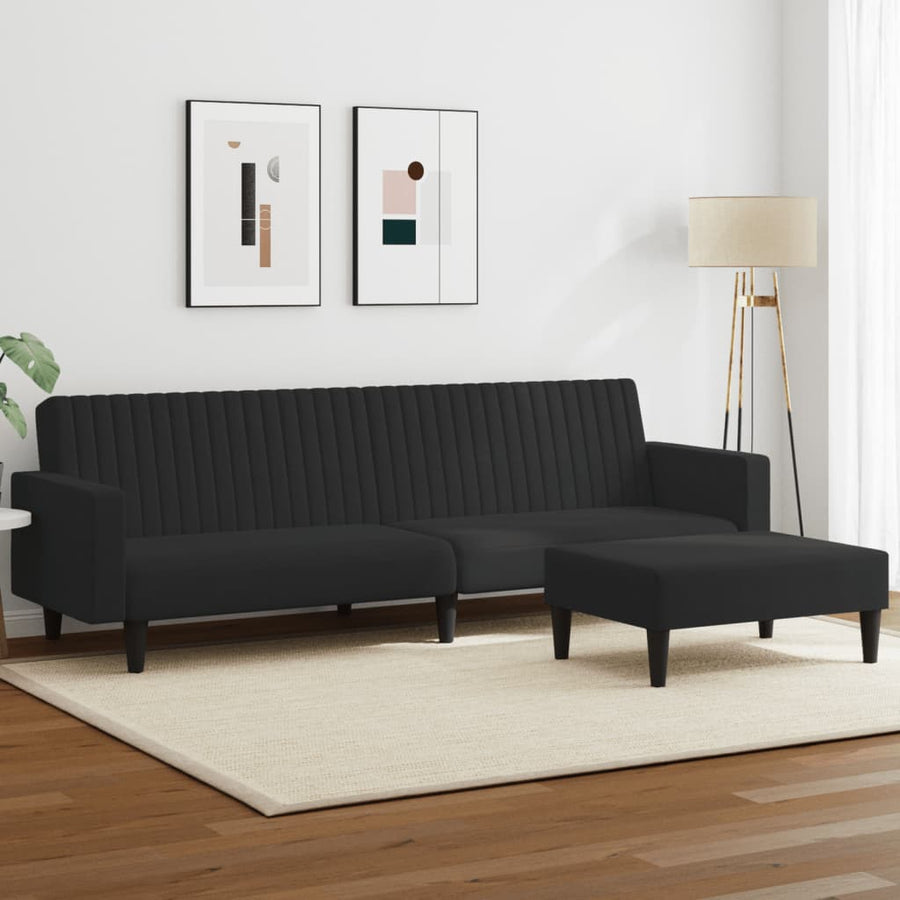 vidaXL 2 Piece Sofa Set Black Velvet-0