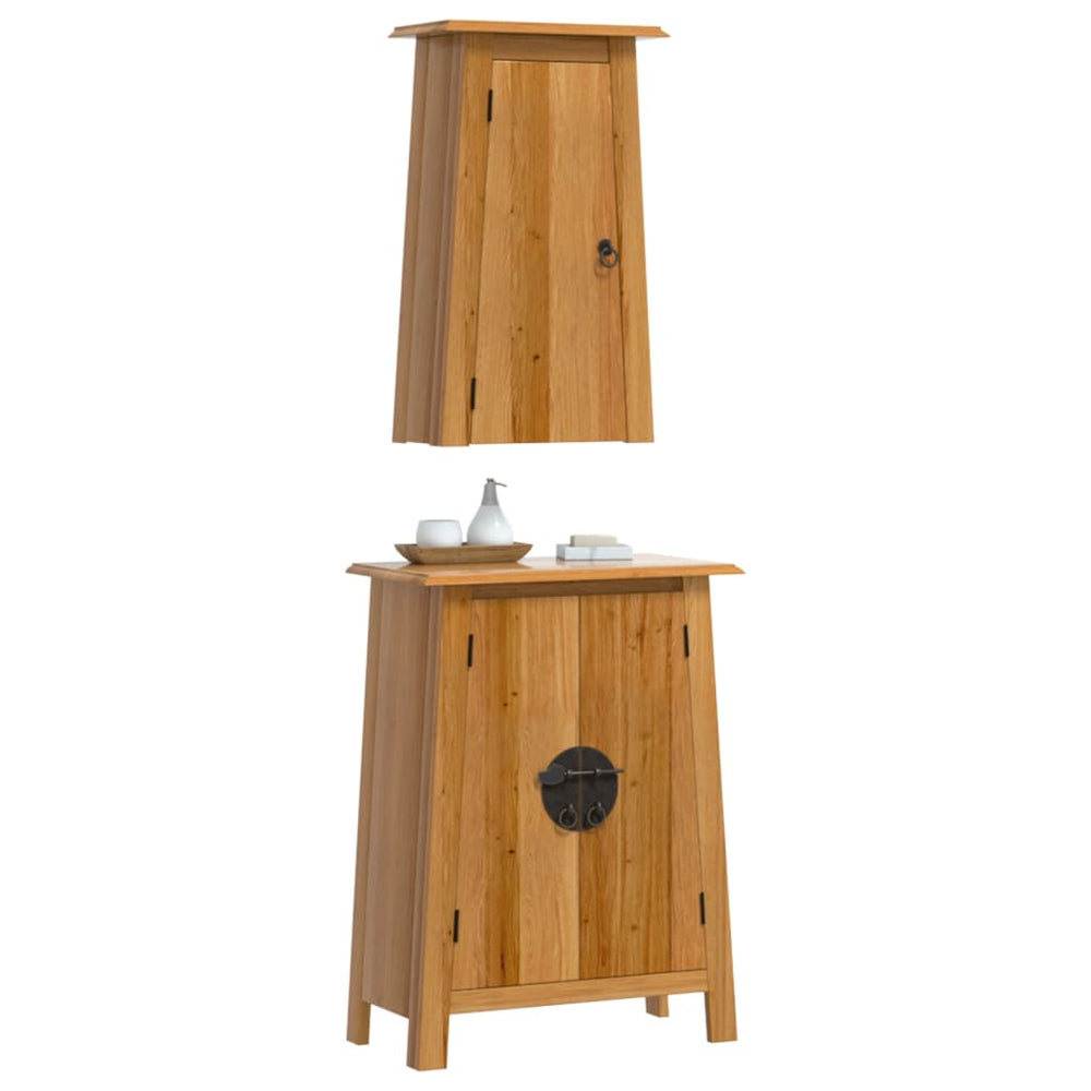 vidaXL 2 Piece Bathroom Furniture Set Solid Wood Pine-1