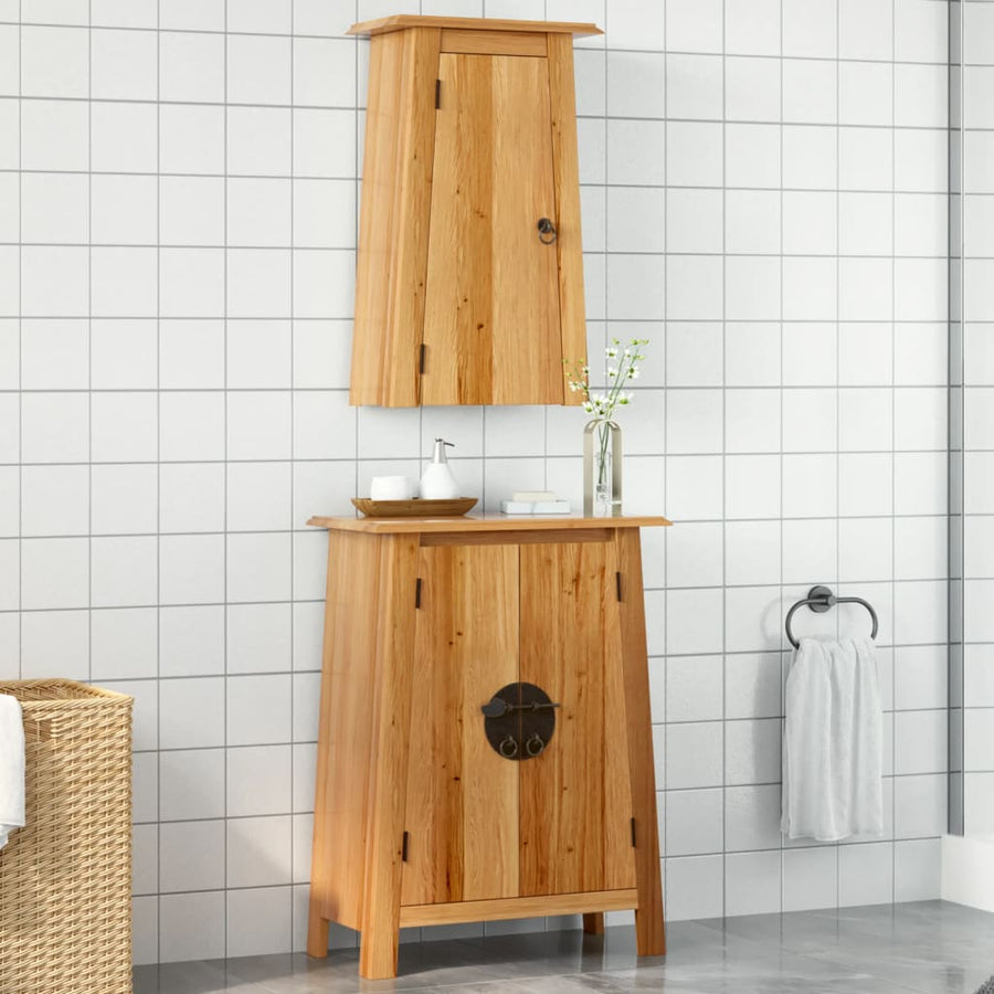 vidaXL 2 Piece Bathroom Furniture Set Solid Wood Pine-0