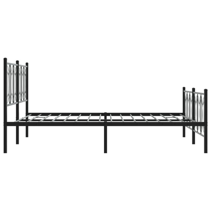 vidaXL Metal Bed Frame with Headboard and Footboard Black 59.1"x78.7"-4