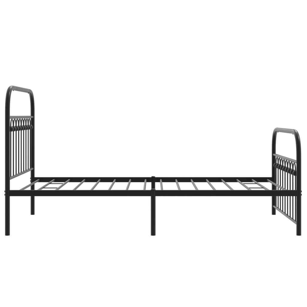 vidaXL Metal Bed Frame with Headboard and Footboard Black 39.4"x78.7"-4