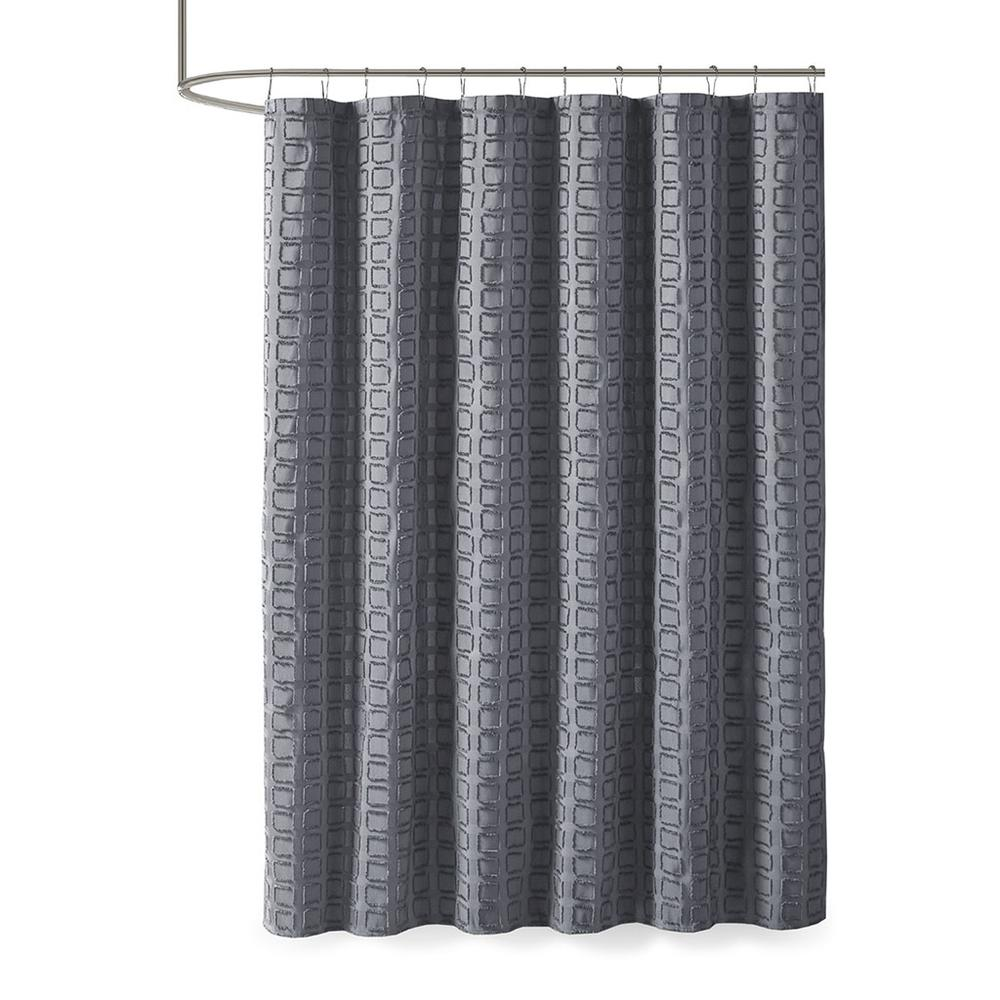 Madison Park Metro Woven Clipped Solid Shower Curtain - Sand