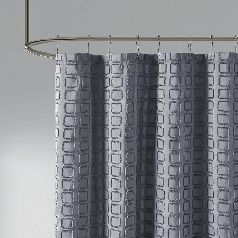 Madison Park Metro Woven Clipped Solid Shower Curtain - Sand