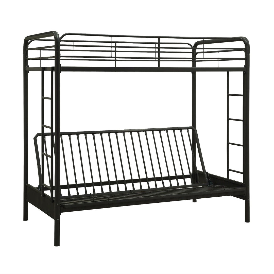 Twin over Full Futon Bunk Bed Sleeper Sofa in Black Metal-2