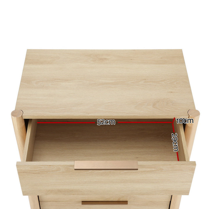 Artiss 4 Chest of Drawers - INEZ Oak-2