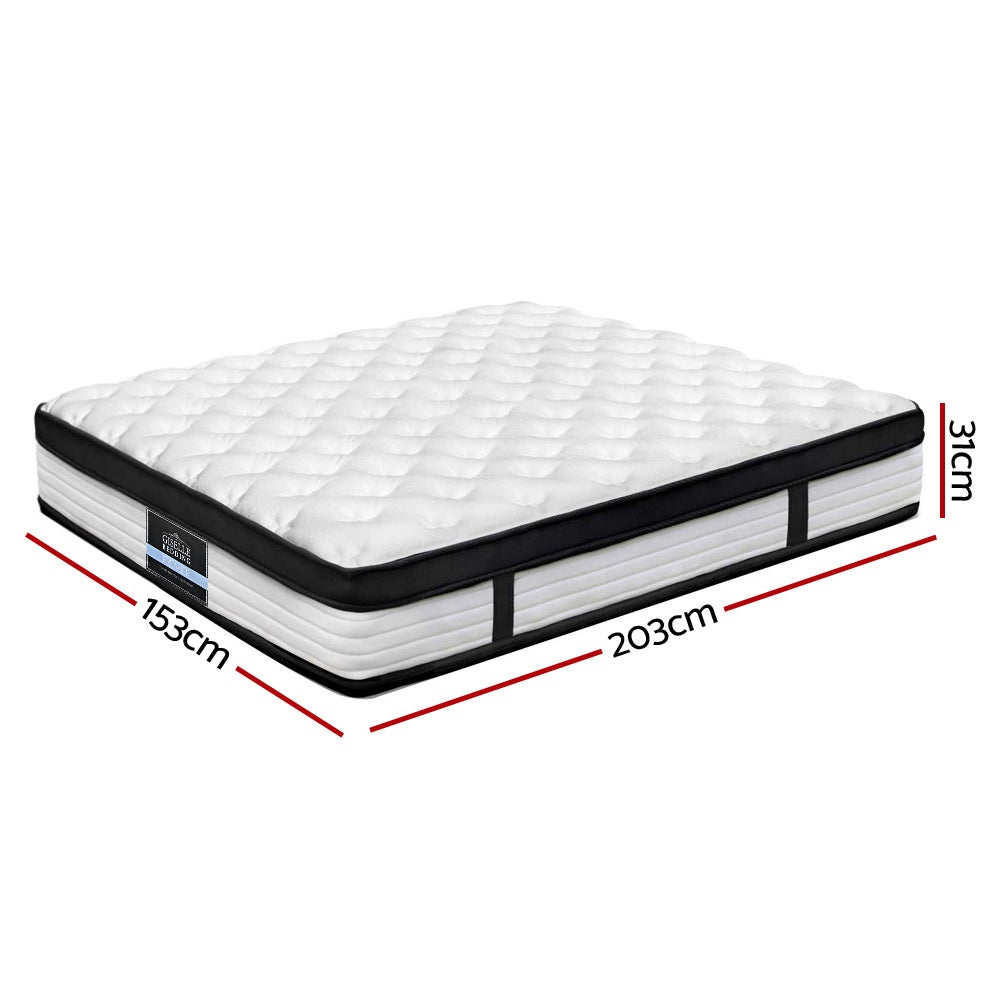 Giselle Bedding Devon Euro Top Pocket Spring Mattress 31cm Thick –