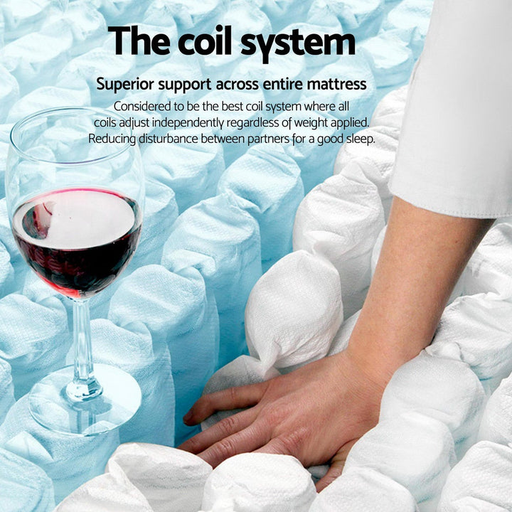 Giselle Bedding Devon Euro Top Pocket Spring Mattress 31cm Thick –