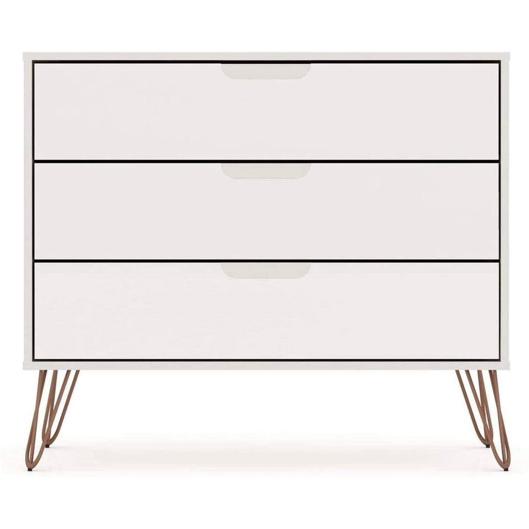 Modern Scandinavian Style Bedroom 3-Drawer Dresser in Off-White Finish-0