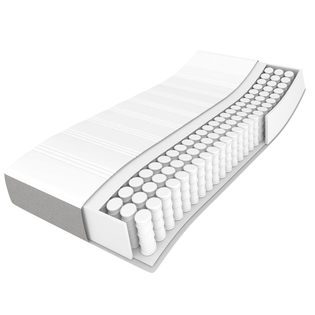 vidaXL Box Spring Bed Base Platform Bed Frame with Mattress for Bedroom Fabric-11