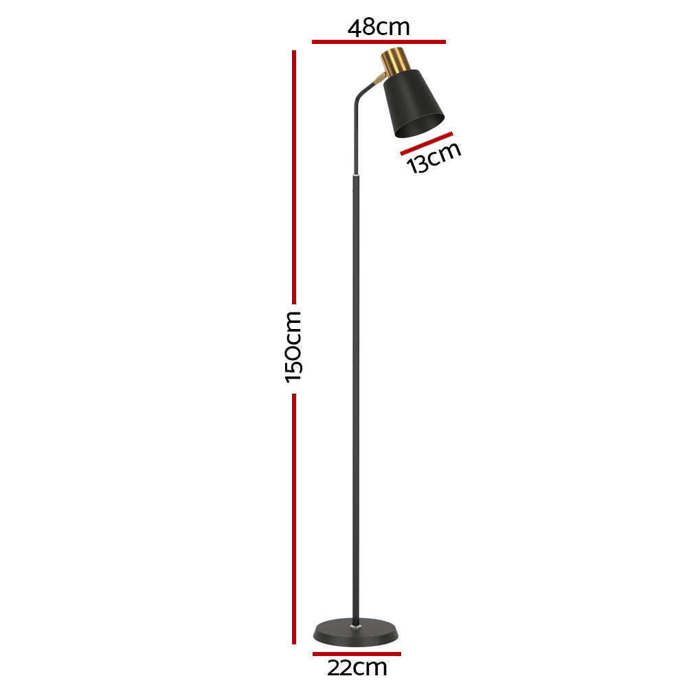 Artiss Floor Lamp LED Light Stand Modern Home Living Room Office Reading Black-1