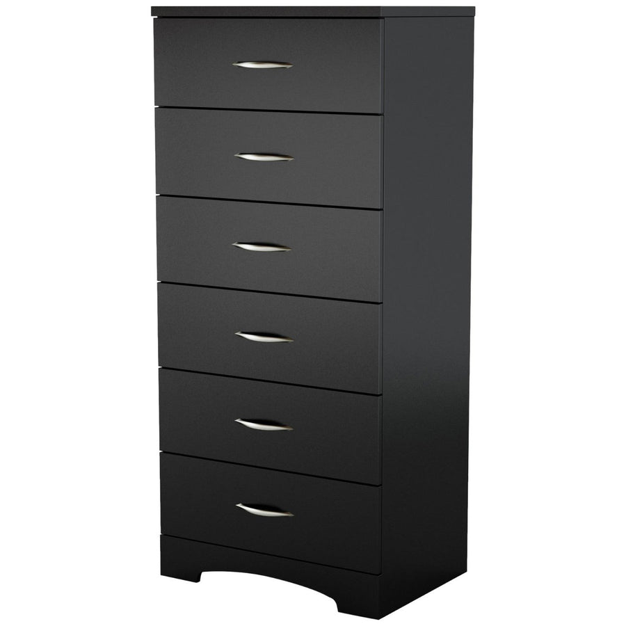 Black 6-Drawer Lingerie Chest for Contemporary Bedroom-0