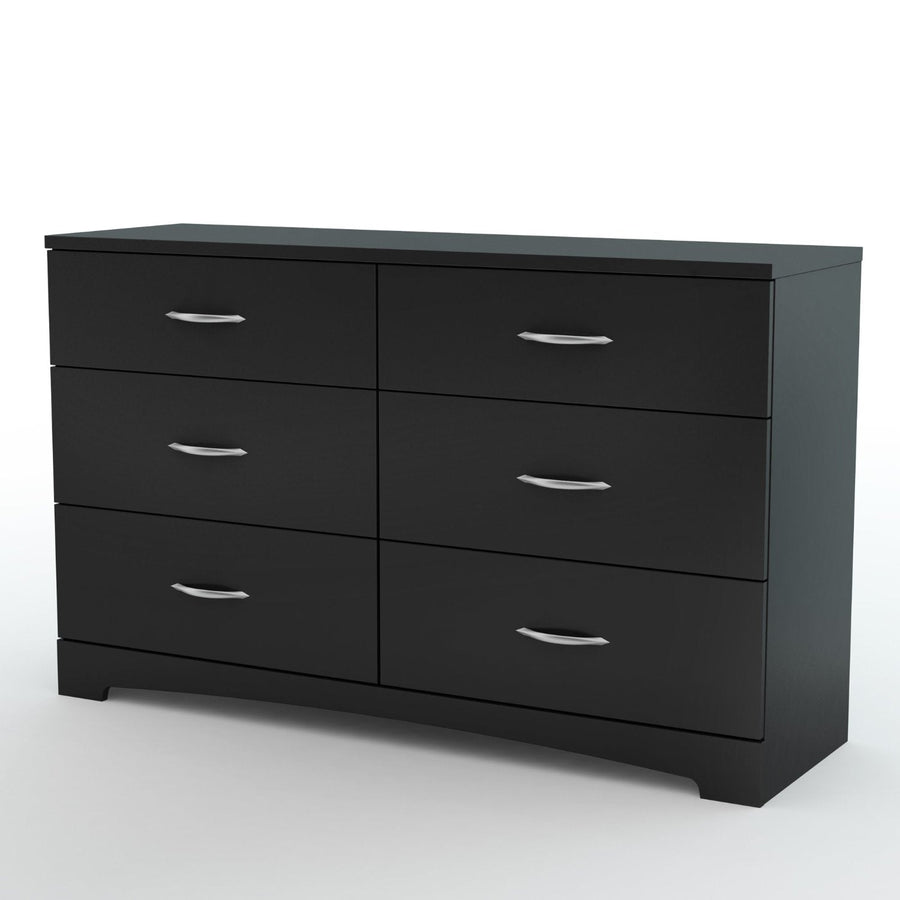 6-Drawer Dresser for Contemporary Bedroom in Black Finish-0