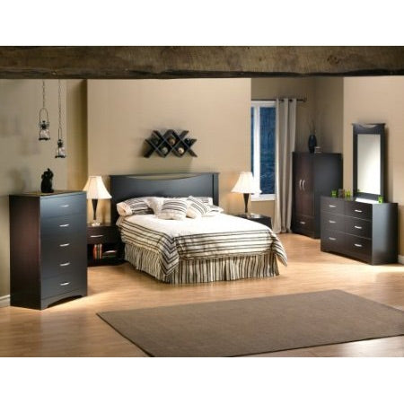 Modern 6-Drawer Bedroom Dresser in Chocolate Wood Finish-2