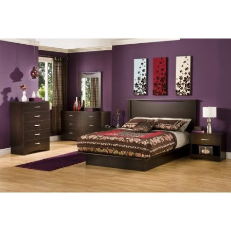 Modern 6-Drawer Bedroom Dresser in Chocolate Wood Finish-3