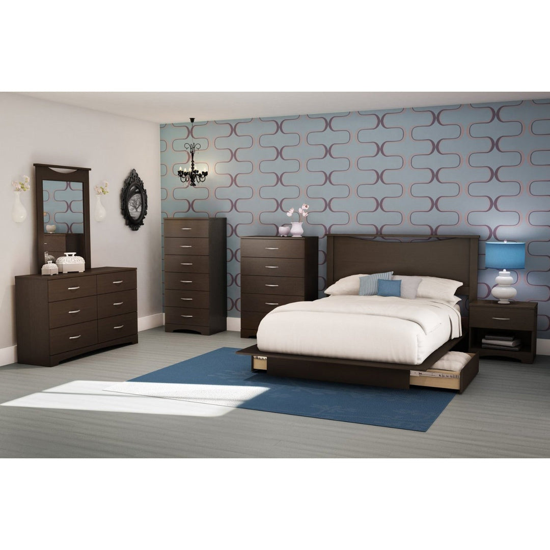 Modern 6-Drawer Bedroom Dresser in Chocolate Wood Finish-4