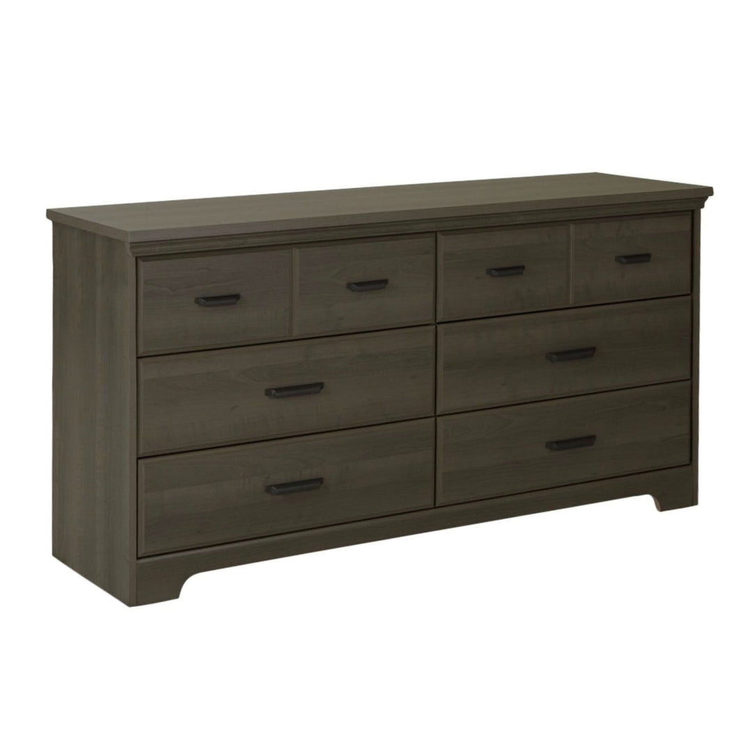 Bedroom 6-Drawer Double Dresser Wardrobe Cabinet in Grey Maple Finish-1