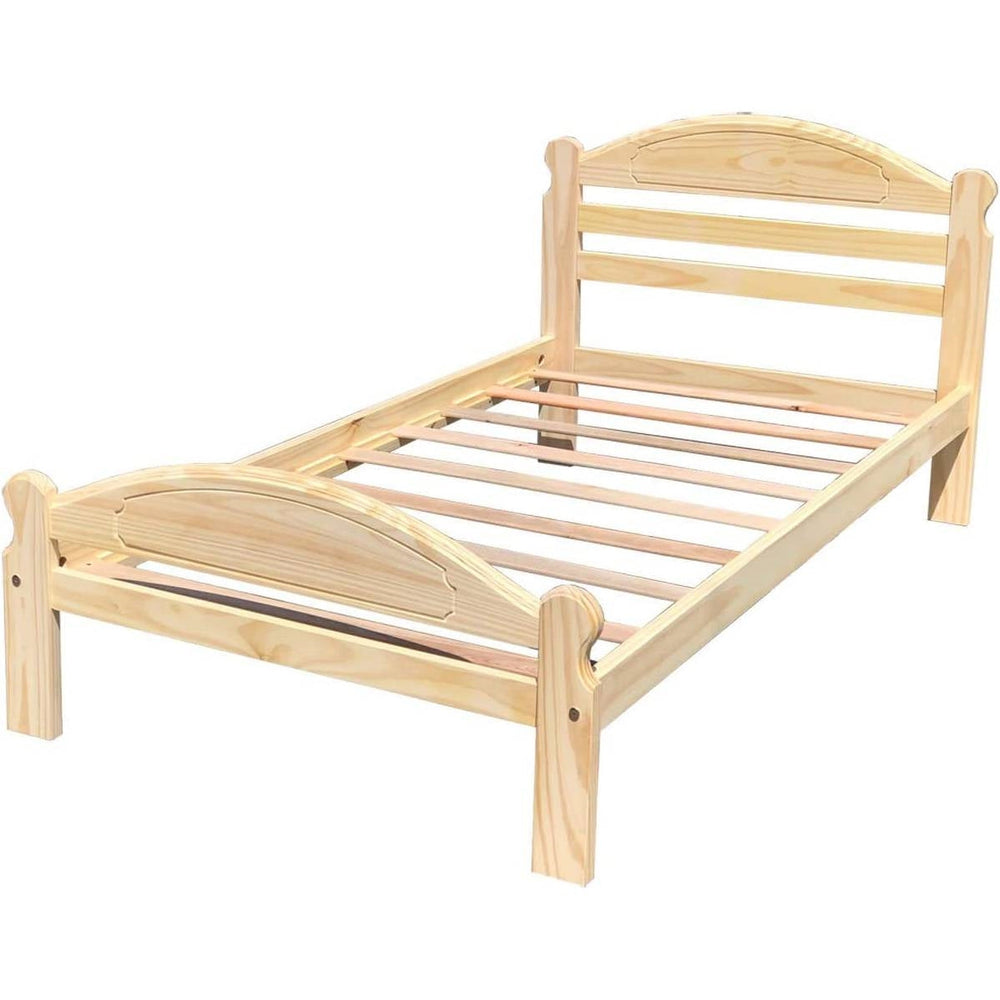 Twin Unfinished Solid Pine Wood Platform Bed Frame with Headboard and Footboard-1