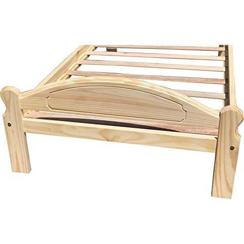 Twin Unfinished Solid Pine Wood Platform Bed Frame with Headboard and Footboard-3