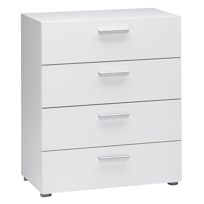 Contemporary Style White 4-Drawer Bedroom Bureau Storage Chest-1