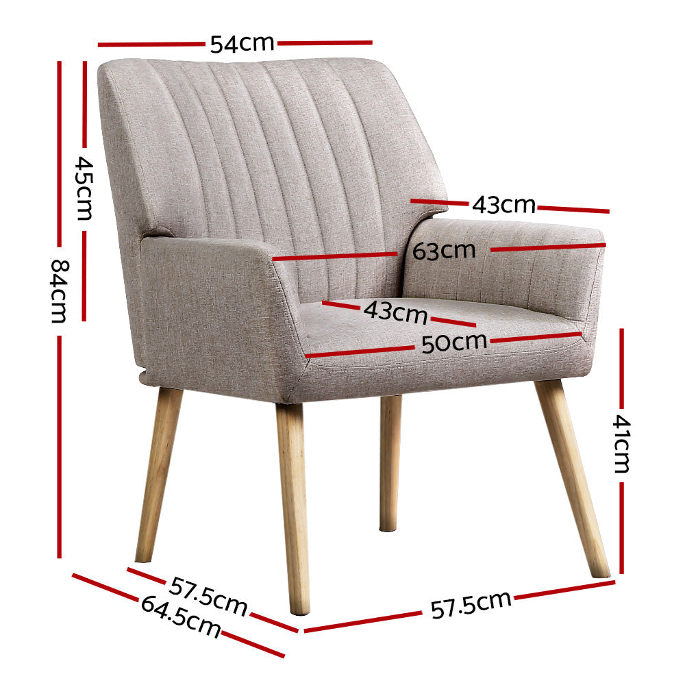 Sebastian Accent Armchair - Beige-1