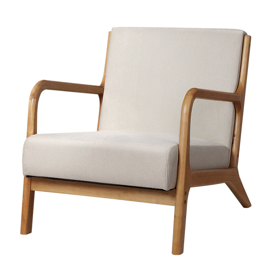 Amy Lounge Accent Armchair - Beige-0