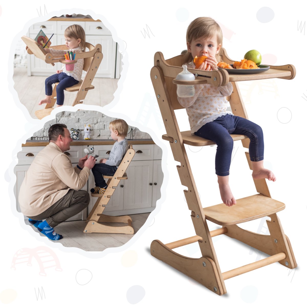 Growing Chair for Kids – Beige-0