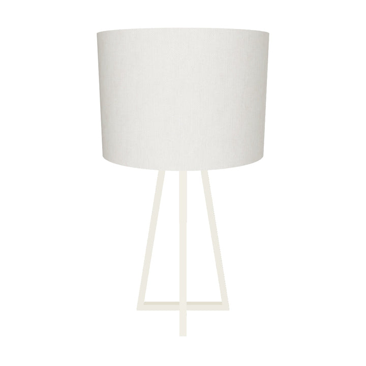 Metallic Gold Tone Geometric Table Lamp with Off-White Drum Shade