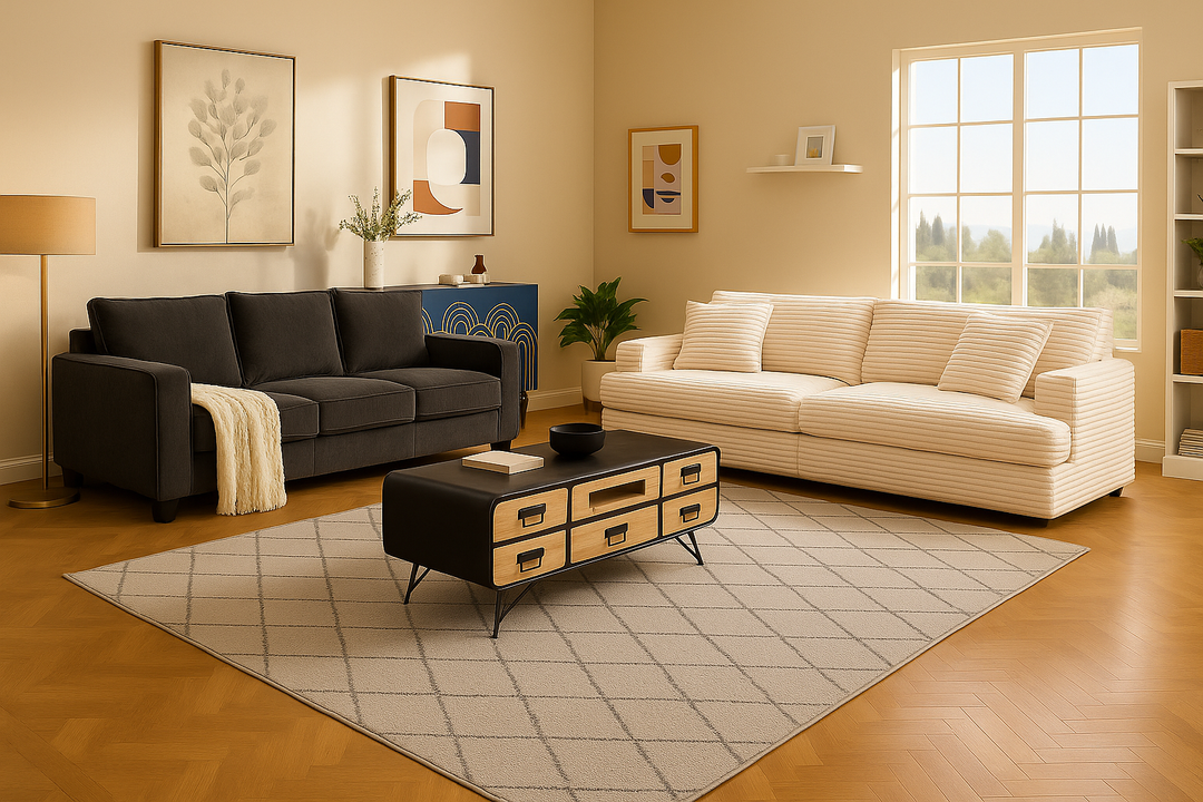 Modern Luxe Living Room Bundle – Sofas, Coffee Table & Sideboard