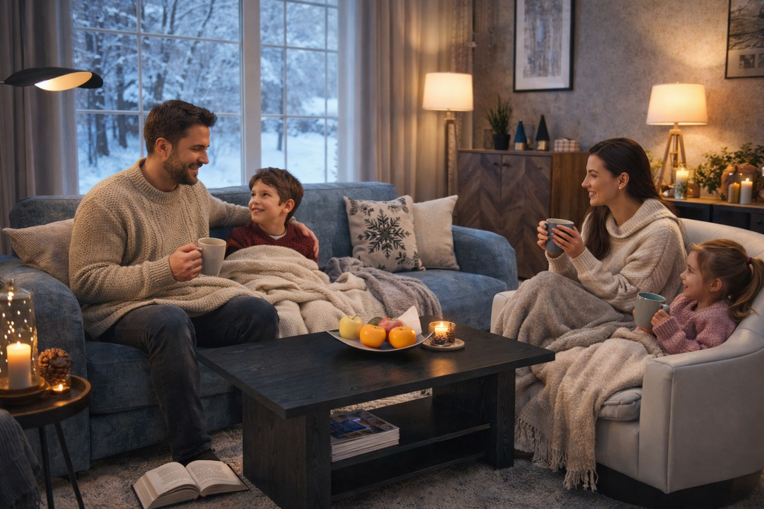 Modern Winter Living Room Furniture Set with Cozy Contemporary Décor