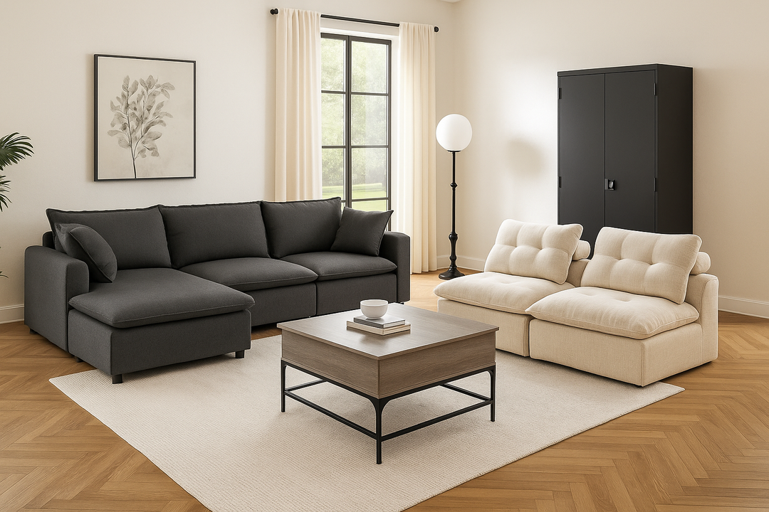 Modern Comfort Living Room + Office Storage Bundle