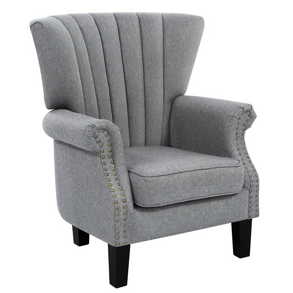 Upholstered Fabric Armchair Accent Tub Chairs Modern seat Sofa Lounge Grey-1