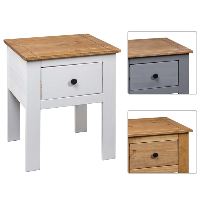 vidaXL Nightstand Bedside Cabinet Nightstand with Drawer Pine Panama Range-13