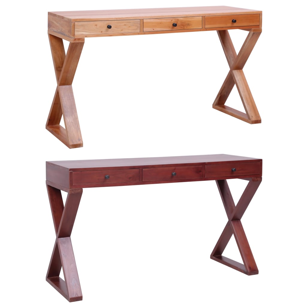 vidaXL Computer Desk Study Writing Desk Home Office Table Solid Wood Mahogany-13
