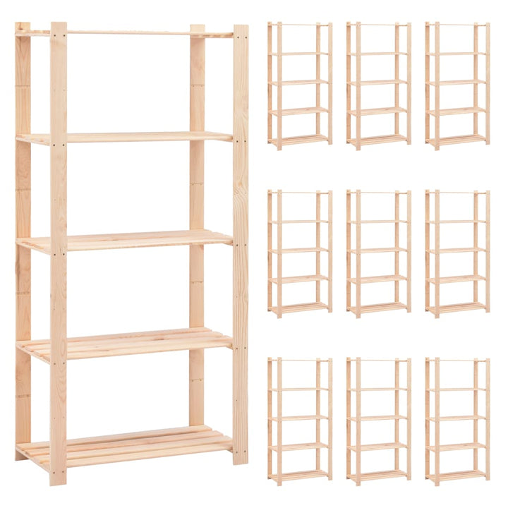 vidaXL Storage Rack Shelving Unit Storage Shelf 5-Tier Solid Pinewood 551.2 lb-20