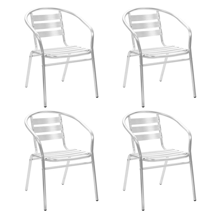 vidaXL Stackable Patio Chairs Outdoor Chair with Triple Slat Back Aluminum-12