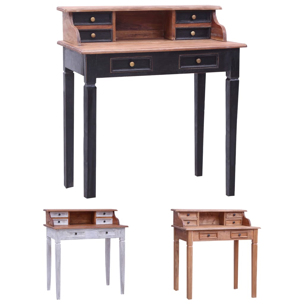 vidaXL Writing Desk with Drawers Computer Desk for Office Solid Reclaimed Wood-1