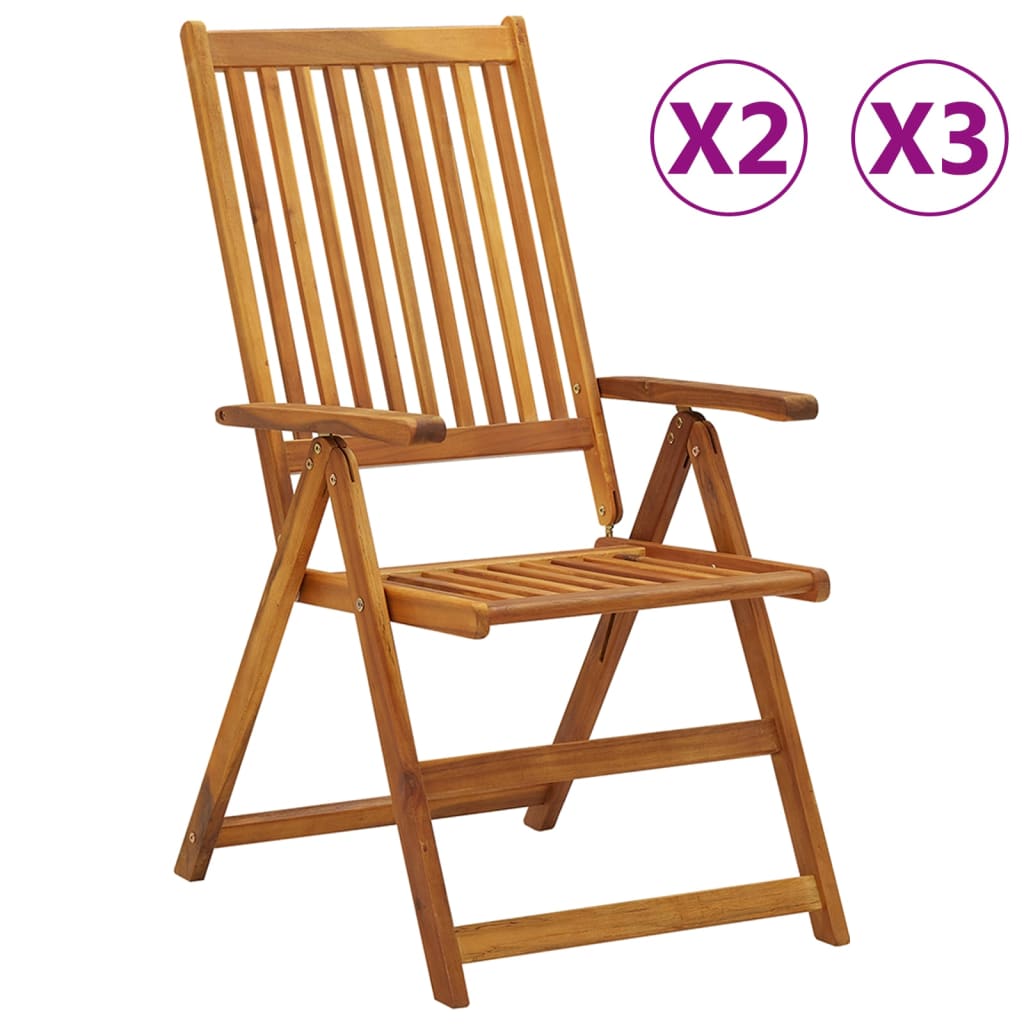 vidaXL Outdoor Recliner Chairs Patio Reclining Lounge Chair Solid Wood Acacia-11