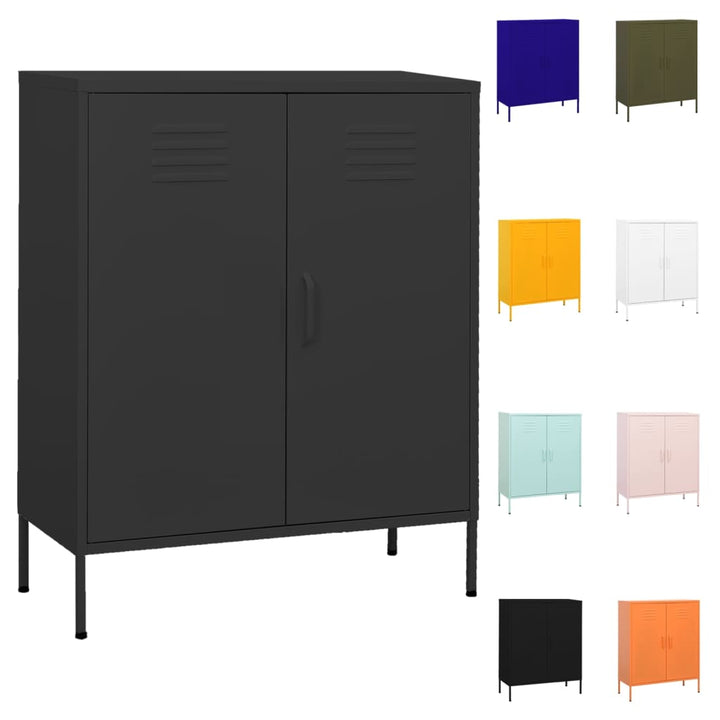 vidaXL Storage Cabinet Freestanding Drawer File Cabinet for Home Office Steel-22