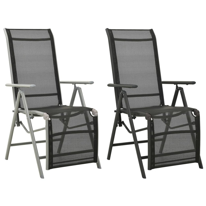 vidaXL Outdoor Recliner Chairs Patio Reclining Chair Textilene and Aluminum-10