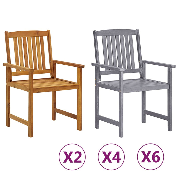 vidaXL Patio Chairs Outdoor Dining Chair for Deck Garden Solid Wood Acacia-7