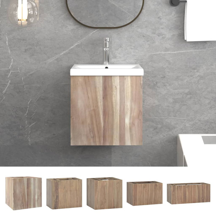 vidaXL Wall Cabinet Bathroom Storage Vanity Mirror Cabinet Solid Wood Teak-9