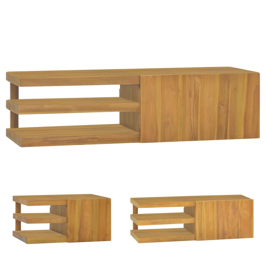 vidaXL Wall Cabinet Wall Mounted Bathroom Storage Cabinet Solid Wood Teak-4