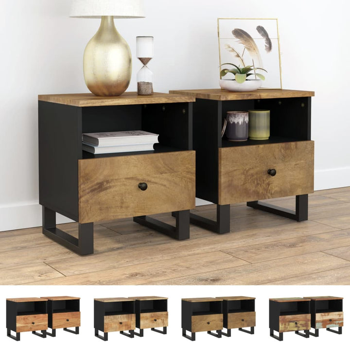 vidaXL Cabinet Storage Accent Nightstand End Table for Bedroom Solid Wood-11