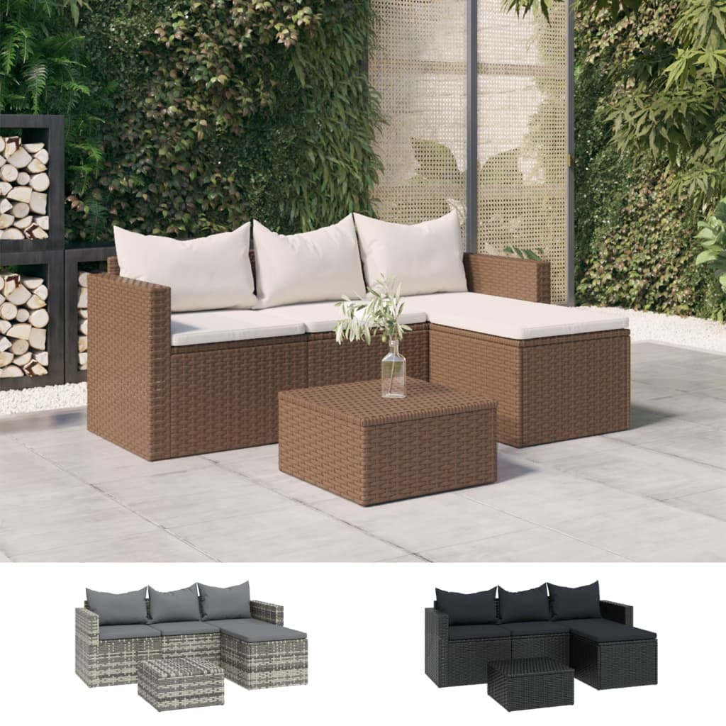 vidaXL Patio Furniture Set Patio Lounge Set Outdoor Furniture Poly Rattan-22